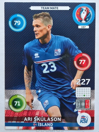 2016 Panini Euro Ari Skulason Islandia Nr 157 /W2