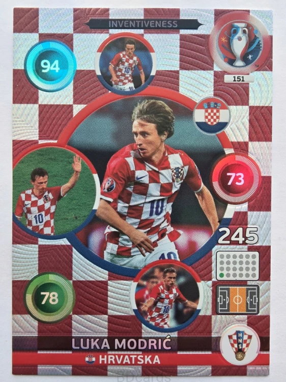 2016 Panini Euro Luka Modrić Inventiveness Chorwacja Nr 151 /Q27