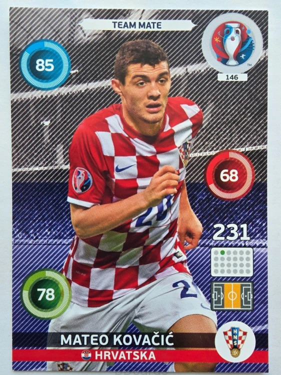 2016 Panini Euro Mateo Kovacić Chorwacja Nr 146 /Q24
