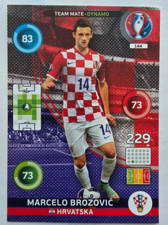 2016 Panini Euro Marcelo Brozović Dynamo Chorwacja Nr 144 /Q23
