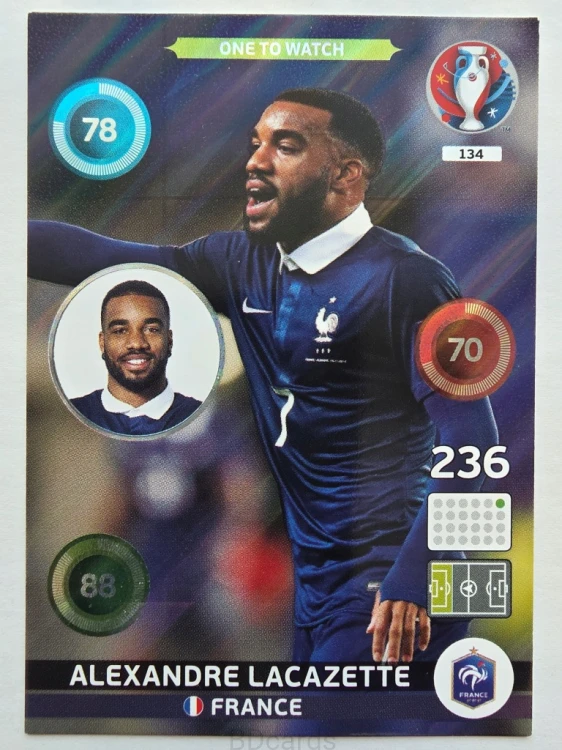 2016 Panini Euro Alexandre Lacazette One to Watch Francja Nr 134 /Q20