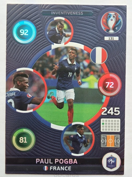 2016 Panini Euro Paul Pogba Inventiveness Francja Nr 131 /Q18
