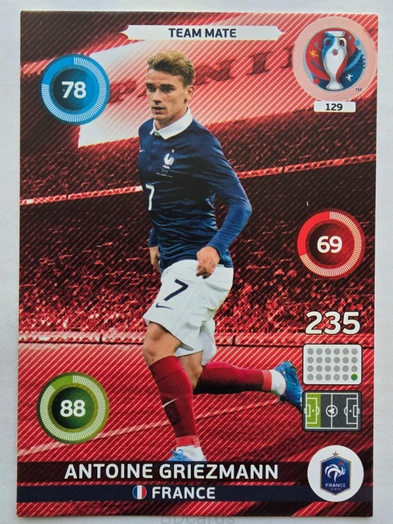 2016 Panini Euro Antoine Griezmann Francja Nr 129 /Q17