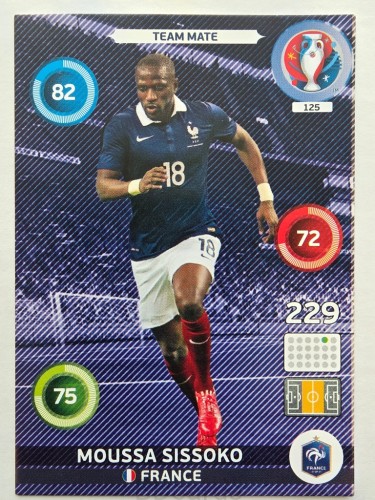 2016 Panini Euro Moussa Sissoko Francja Nr 125 /Q15
