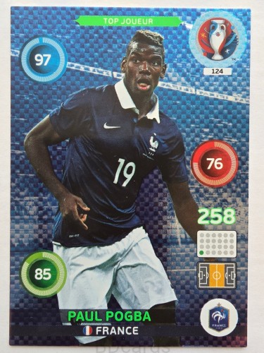 2016 Panini Euro Paul Pogba Top Joueur Francja Nr 124 /Q15
