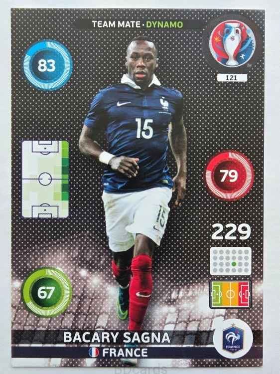 2016 Panini Euro Bacary Sagna Dynamo Francja Nr 121 /Q14