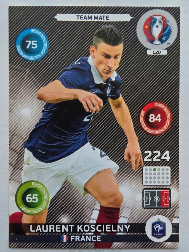 2016 Panini Euro Laurent Koscielny Francja Nr 120 /Q14