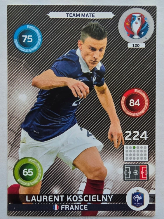 2016 Panini Euro Laurent Koscielny Francja Nr 120 /Q14