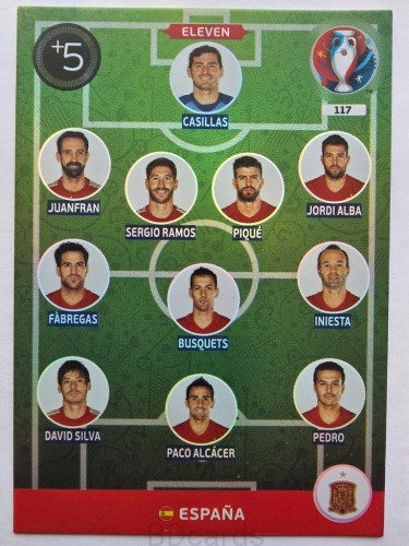 2016 Panini Euro Eleven Hiszpania Nr 117 /Q13