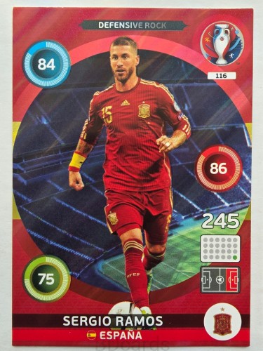 2016 Panini Euro Sergio Ramos Defensive Rock Hiszpania Nr 116 /Q13