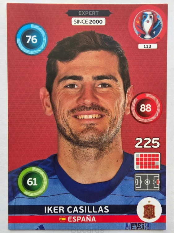 2016 Panini Euro Iker Casillas Expert Hiszpania Nr 113 /Q12