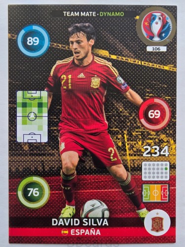 2016 Panini Euro David Silva Dynamo Hiszpania Nr 106 /Q10