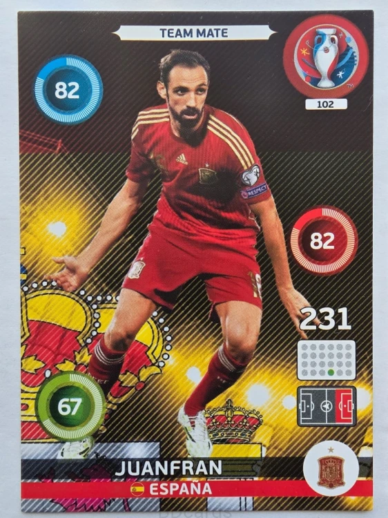 2016 Panini Euro Juanfran Hiszpania Nr 102 /Q8