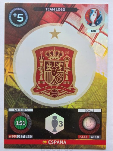2016 Panini Euro Team Logo Hiszpania Nr 100 /Q8