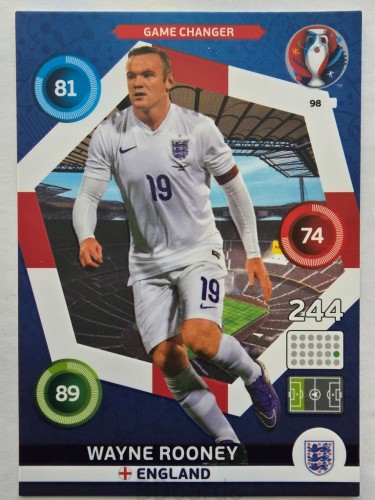 2016 Panini Euro Wayne Rooney Game Changer Anglia Nr 98 /Q7
