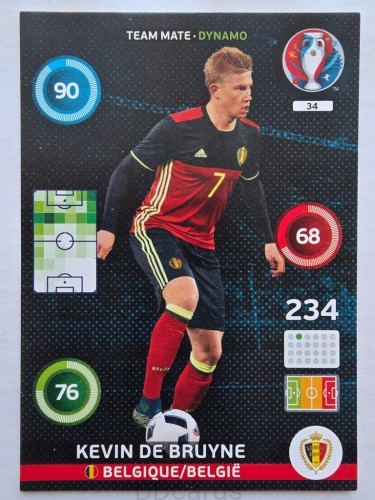 2016 Panini Euro Kevin De Bruyne Dynamo Belgia Nr 34 /O12