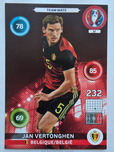 2016 Panini Euro Jan Vertonghen Belgia Nr 32 /O11