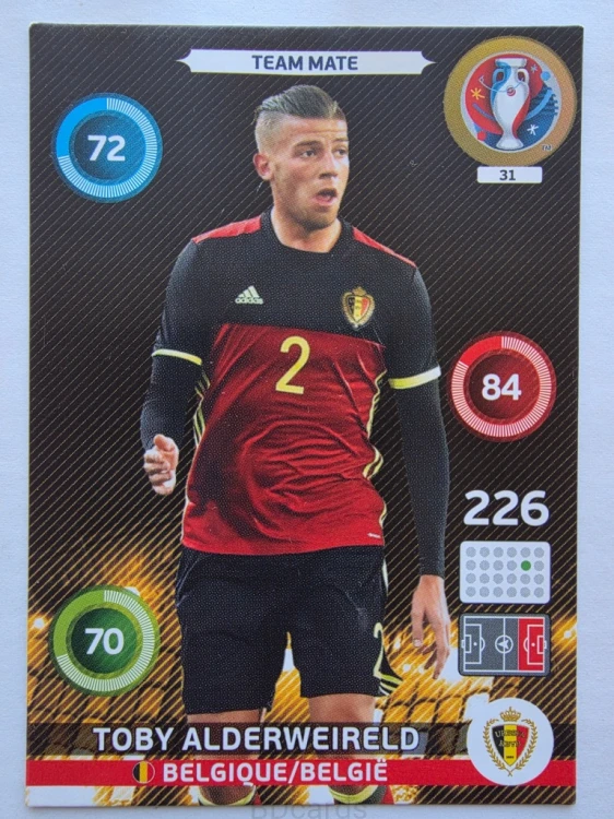 2016 Panini Euro Toby Alderweireld Belgia Nr 31 /O11
