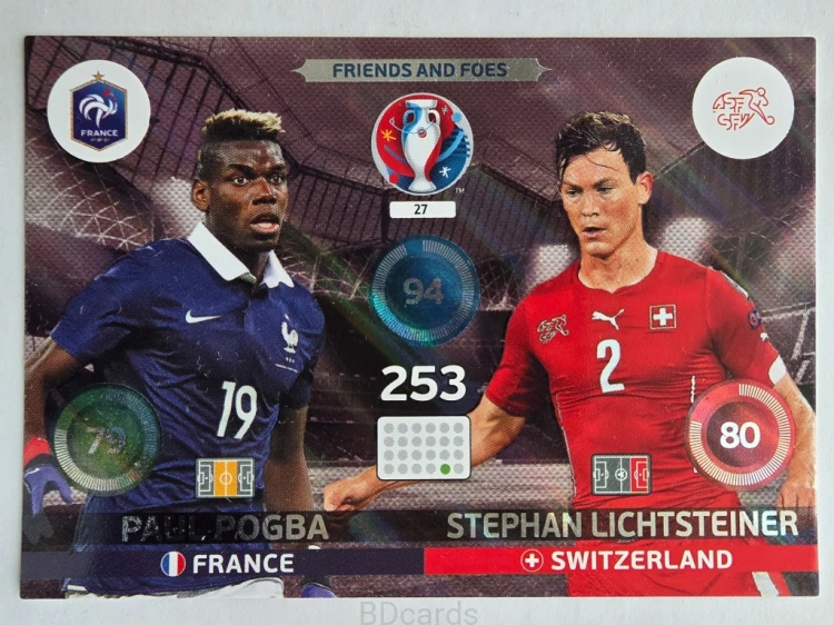 2016 Panini Euro Pogba Lichtsteiner Friends And Foes Nr 27 /O9
