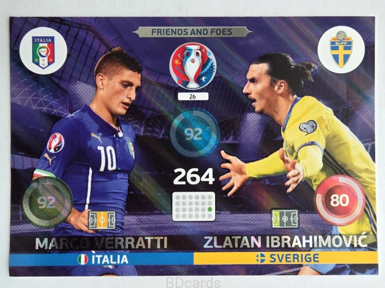 2016 Panini Euro Verratti Ibrahimović Friends And Foes Nr 26 /O9