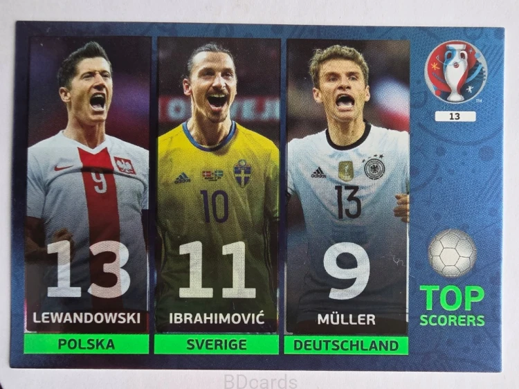 2016 Panini Euro Lewandowski Ibrahimović Muller Top Scorers Nr 13 /O3