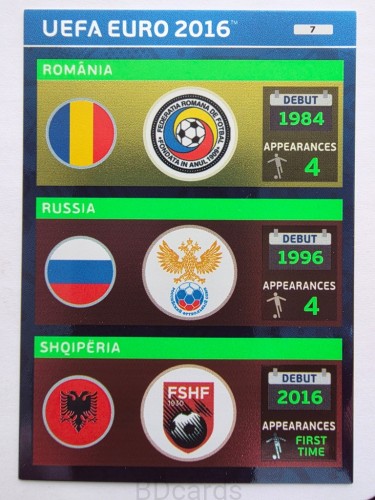 2016 Panini Euro Rumunia Rosja Albania Nr 7 /O2