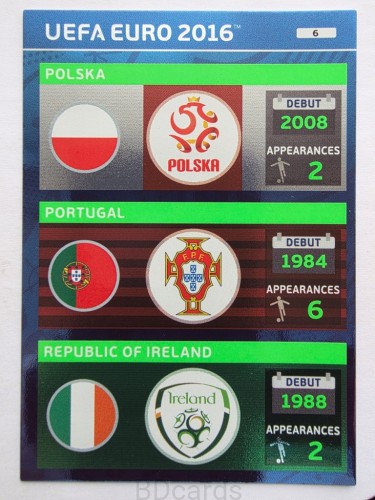 2016 Panini Euro Polska Portugalia Irlandia Nr 6 /O2