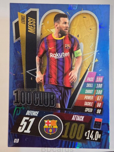 2019-20 Topps Match Attax Lionel Messi Fc Barcelona 100 Club Limited/A97