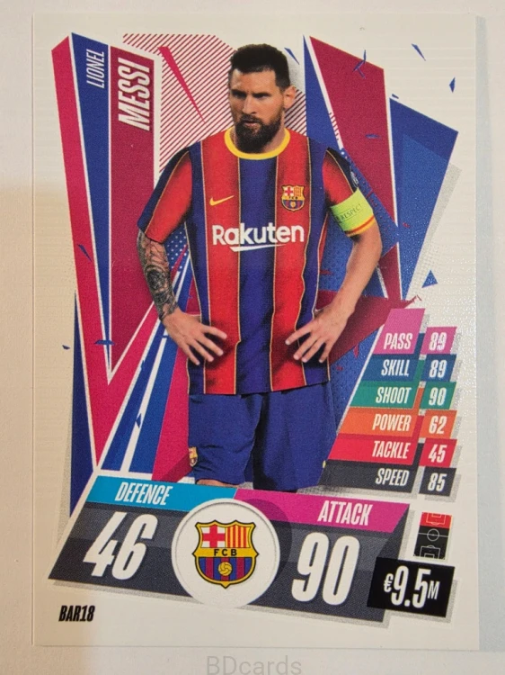 2020-21 Topps Match Attax Lionel Messi Fc Barcelona Legend /A87