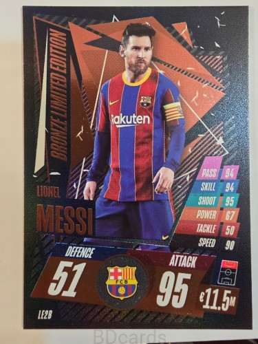 2020-21 Topps Match Attax Lionel Messi Fc Barcelona Bronze Limited /A