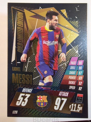 2020-21 Topps Match Attax Lionel Messi Fc Barcelona Gold Limited /A88
