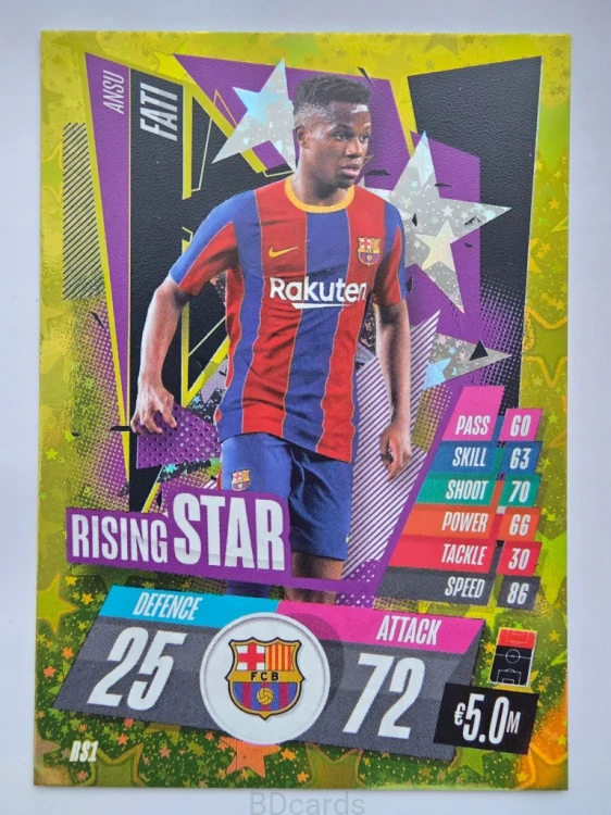 2020-21 Topps Match Attax Ansu Fati Fc Barcelona Rising Star /A