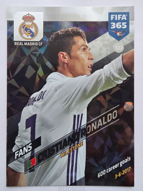 2018 Panini Fifa 365 Cristiano Ronaldo Real Madryt Milestone /A96