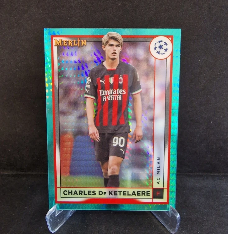 2022-23 Topps Chrome Merlin Aqua Prism Ketelaere AC Milan /AU3