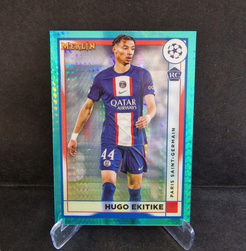 2022-23 Topps Chrome Merlin Aqua Prism Ekitike PSG /AU3
