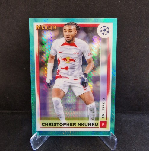 2022-23 Topps Chrome Merlin Aqua Prism Nkunku RB Leipzig /AU3