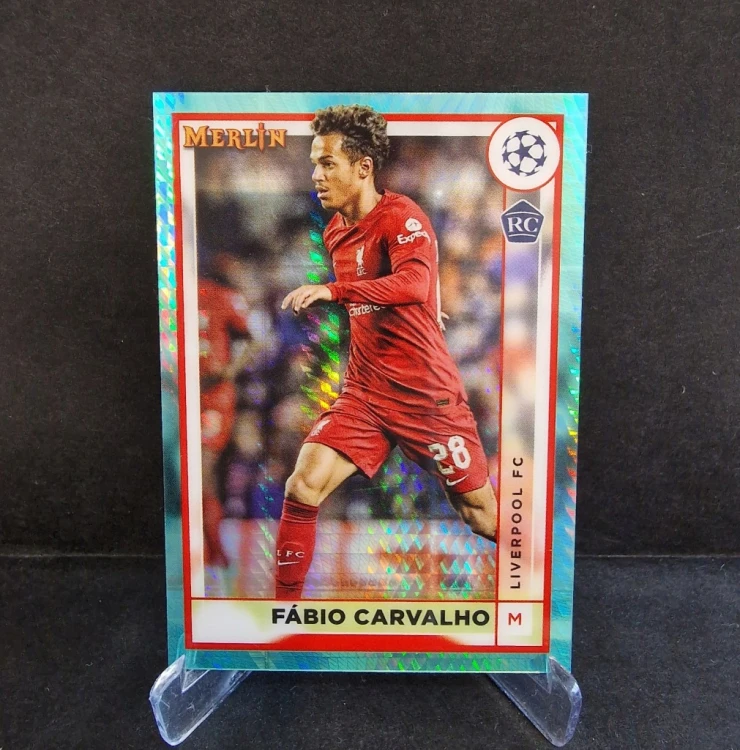2022-23 Topps Chrome Merlin Aqua Prism Carvalho Liverpool /AU3