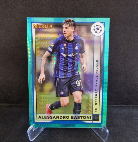 2022-23 Topps Chrome Merlin Aqua Prism Bastoni Inter /AU3