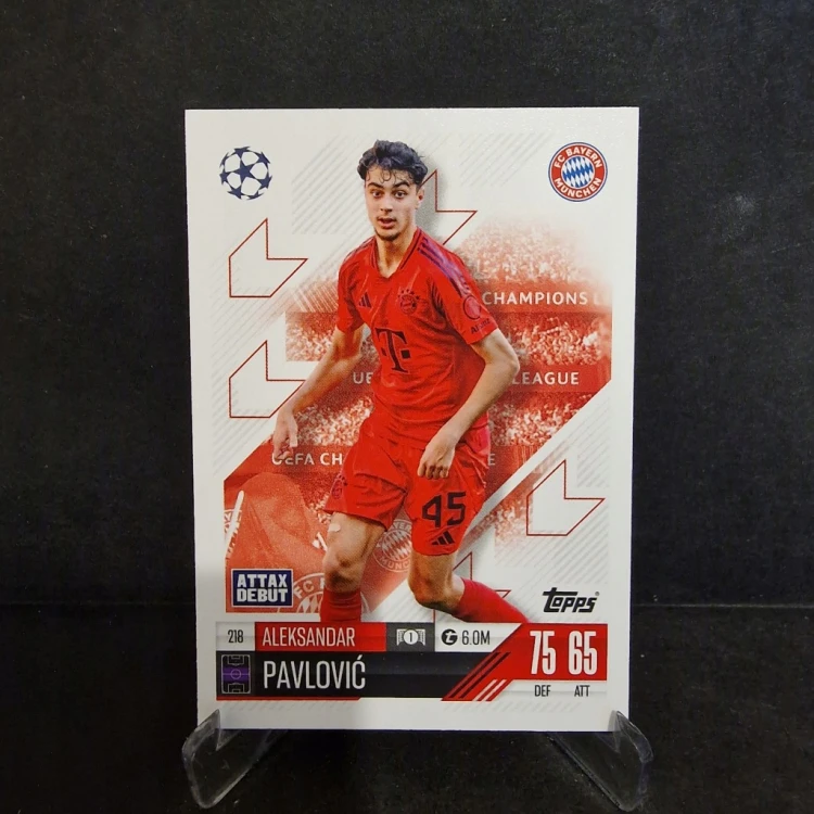 2024-25 Topps Match Attax Aleksandar Pavlovic 218 Bayern Monachium /M19
