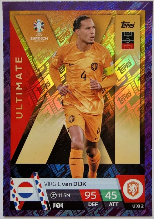 2024 Topps Euro Van Dijk Holandia Ultimate U XI 2 Purple /TE1