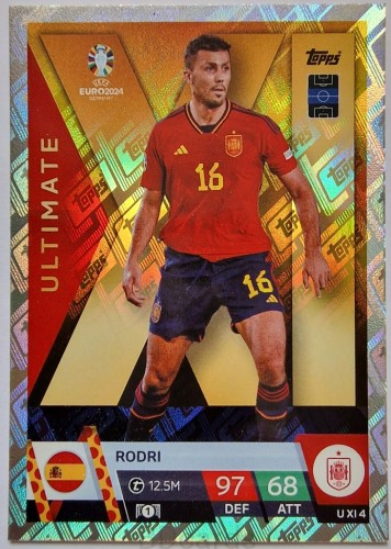 TE2 Rodri Hiszpania Ultimate U XI 4 Topps Euro 2024
