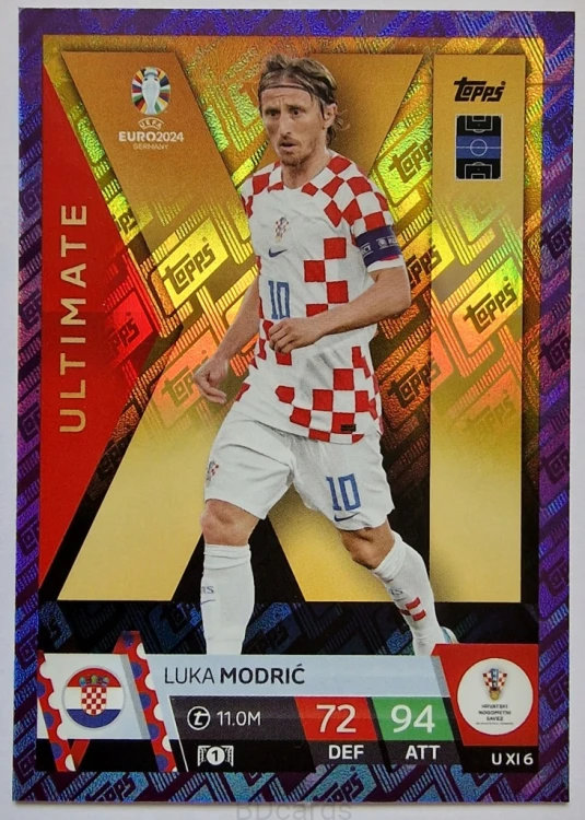 TE3 Modrić Chorwacja Ultimate U XI 6 Purple Topps Euro 2024
