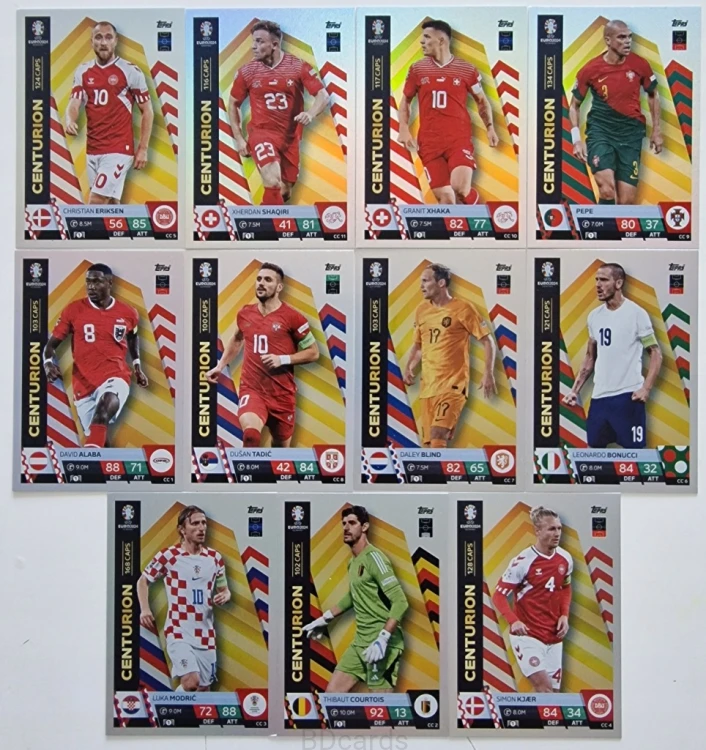 2024 Topps Euro Zestaw 11 Kart Centurion Modrić Pepe Courtois /ZY