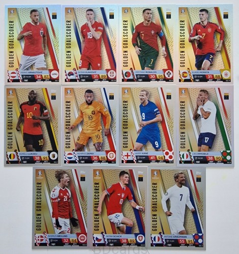 2024 Topps Euro Zestaw 11 Kart Golden Goalscorer Ronaldo Hojlund Lukaku /ZY