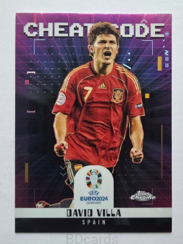 2024 Topps Chrome Euro Cheat Code David Villa Hiszpania /B