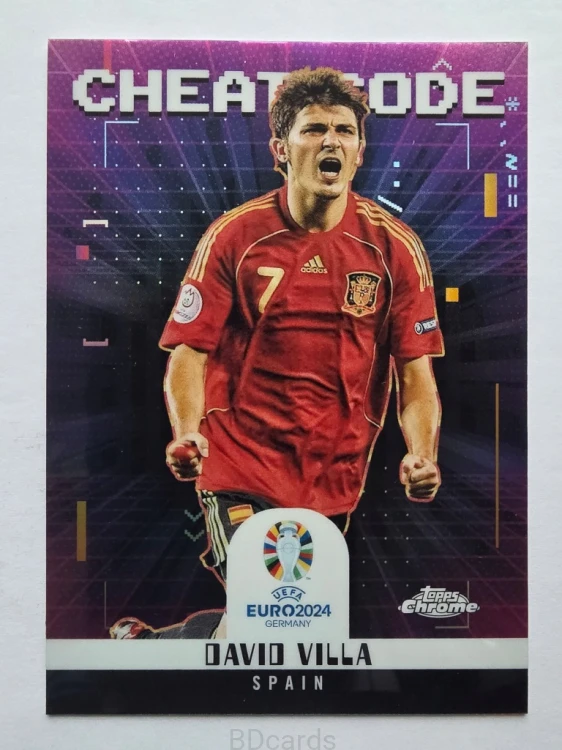 2024 Topps Chrome Euro Cheat Code David Villa Hiszpania /B