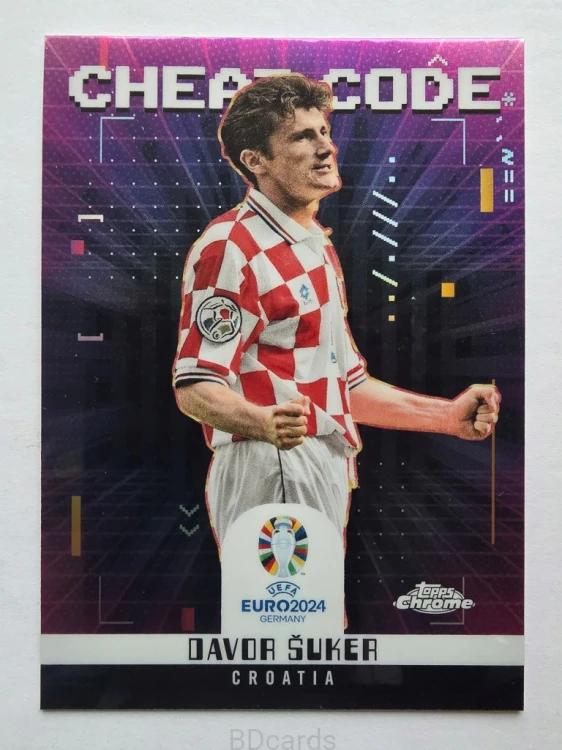 2024 Topps Chrome Euro Cheat Code Davor Suker Chorwacja /B