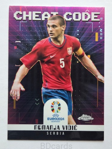 2024 Topps Chrome Euro Cheat Code Nemanja Vidić Serbia /B