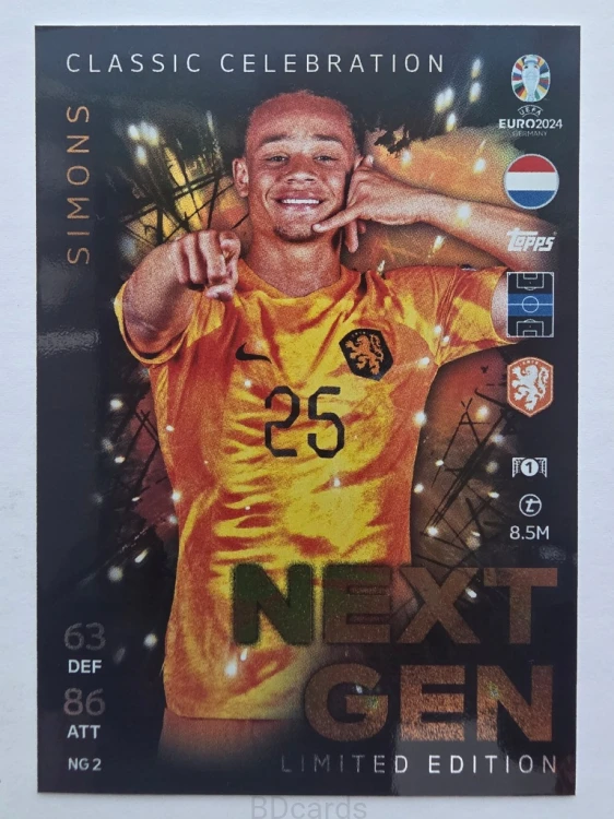 2024 Topps Euro Xavi Simons Holandia Limited Edition /F