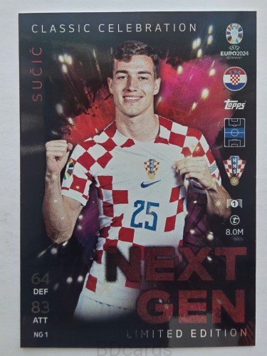 2024 Topps Euro Luka Sucić Chorwacja Limited Edition /F